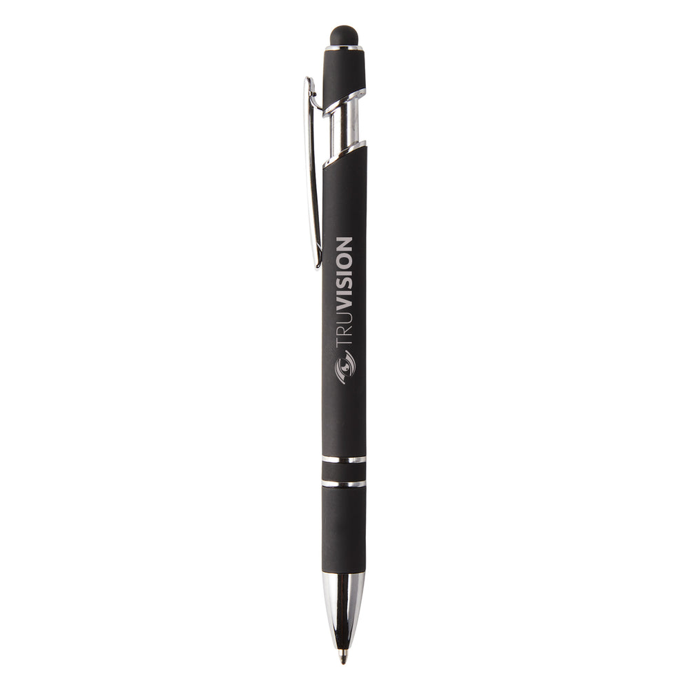 Velvet Texture Metallic Pen With Stylus | With Your Business Name