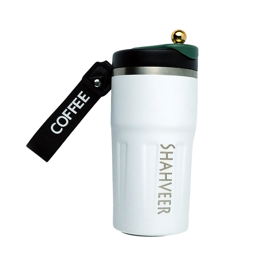 Temperature Display Coffee Mug With Easy Grip Strap | Hot & Cold